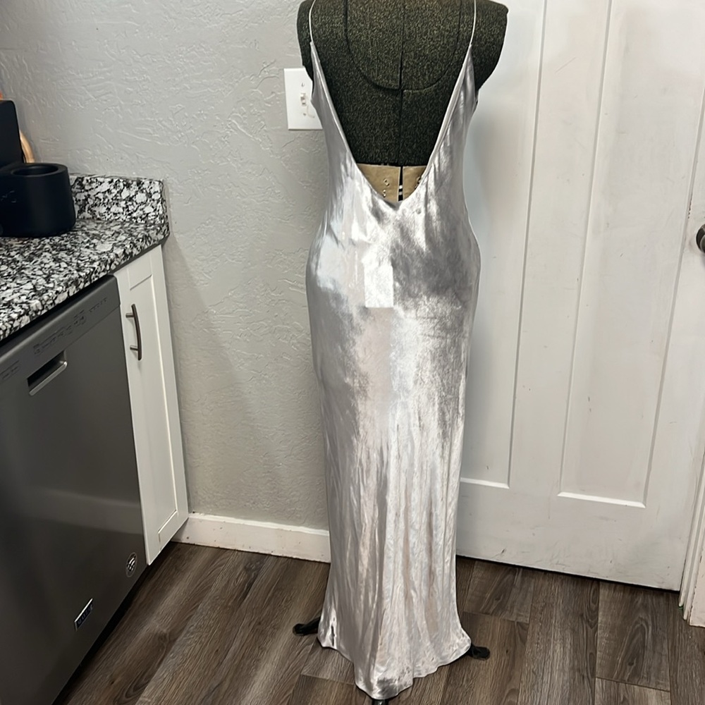 T By ALEXANDER  WANG METALLIC PANNE VELVET CAMI LONG DRESS SIZE SMALL NEW - Picture 9 of 16